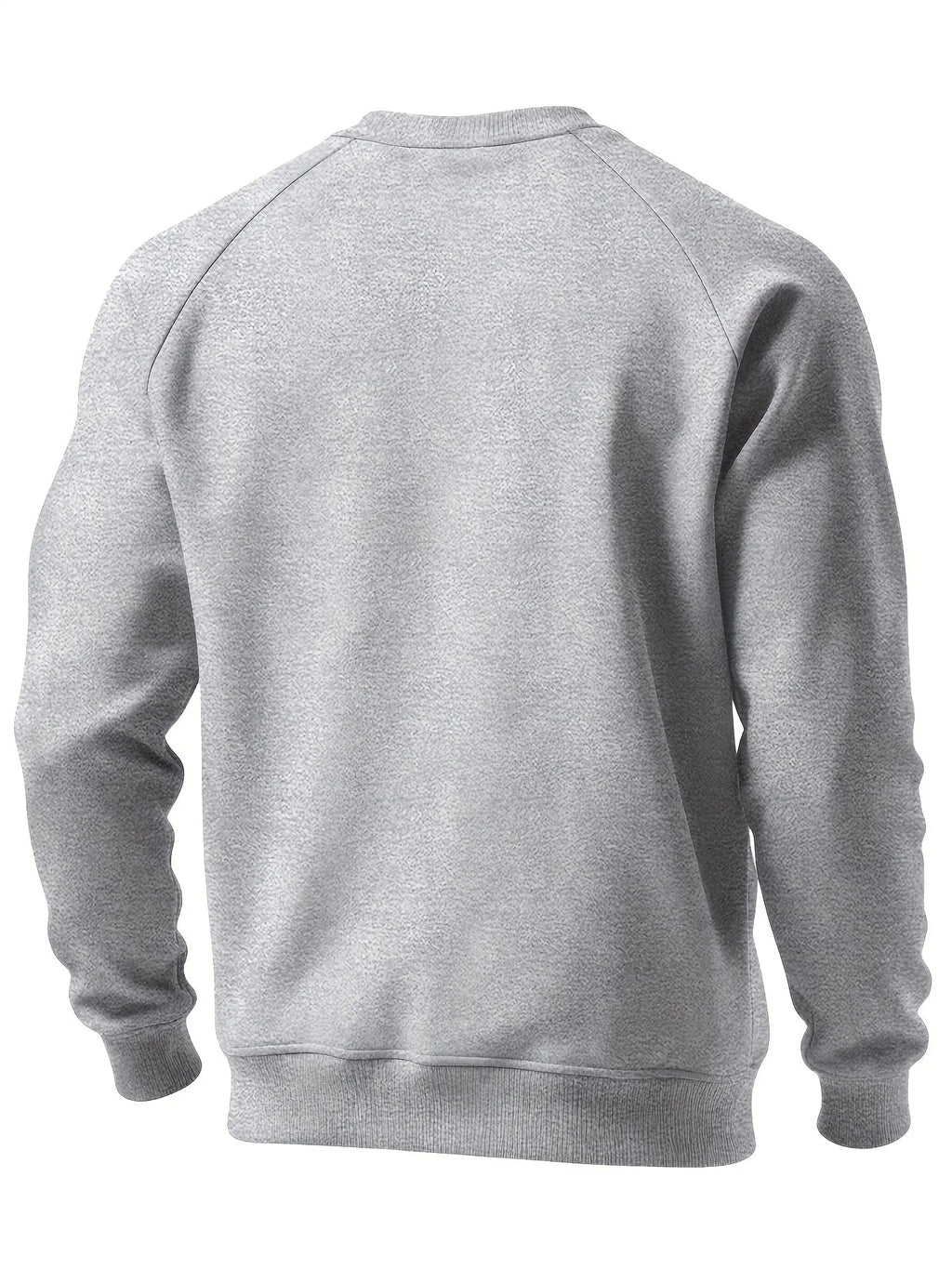 Front view showing the sweatshirt's relaxed fit and ribbed hem at the waist