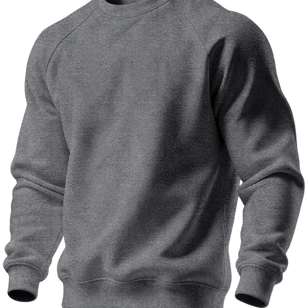 Full front view of the two-tone raglan sweatshirt laid out to show proportions