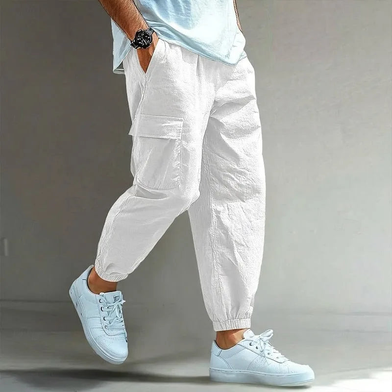 Relaxed Cargo Trousers with Elastic Waist