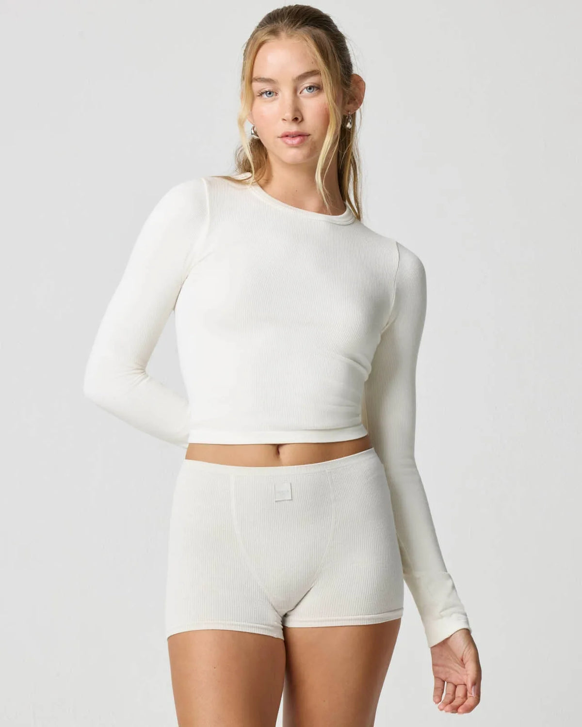 Ribbed Long Sleeve Crop Top for Women image 18