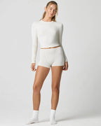 Ribbed Long Sleeve Crop Top for Women image 22