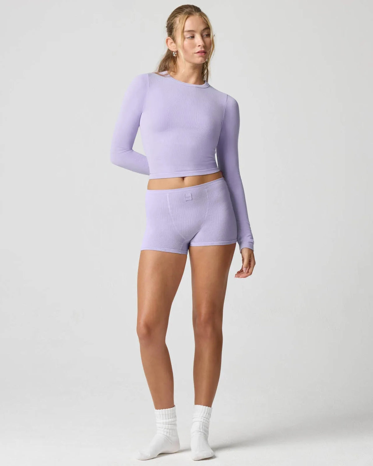 Ribbed Long Sleeve Crop Top for Women image 28
