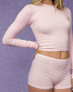 Ribbed Long Sleeve Crop Top for Women image 37