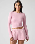 Ribbed Long Sleeve Crop Top for Women image 40