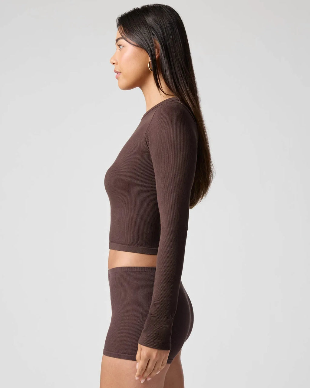 Ribbed Long Sleeve Crop Top for Women image 50