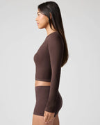 Ribbed Long Sleeve Crop Top for Women image 50