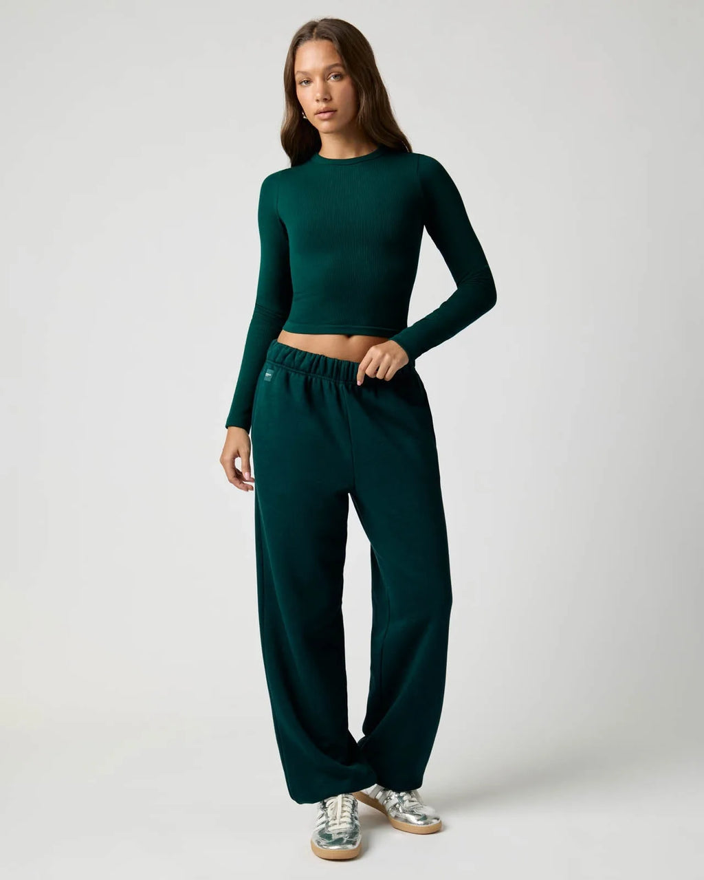 Ribbed Long Sleeve Crop Top for Women image 55