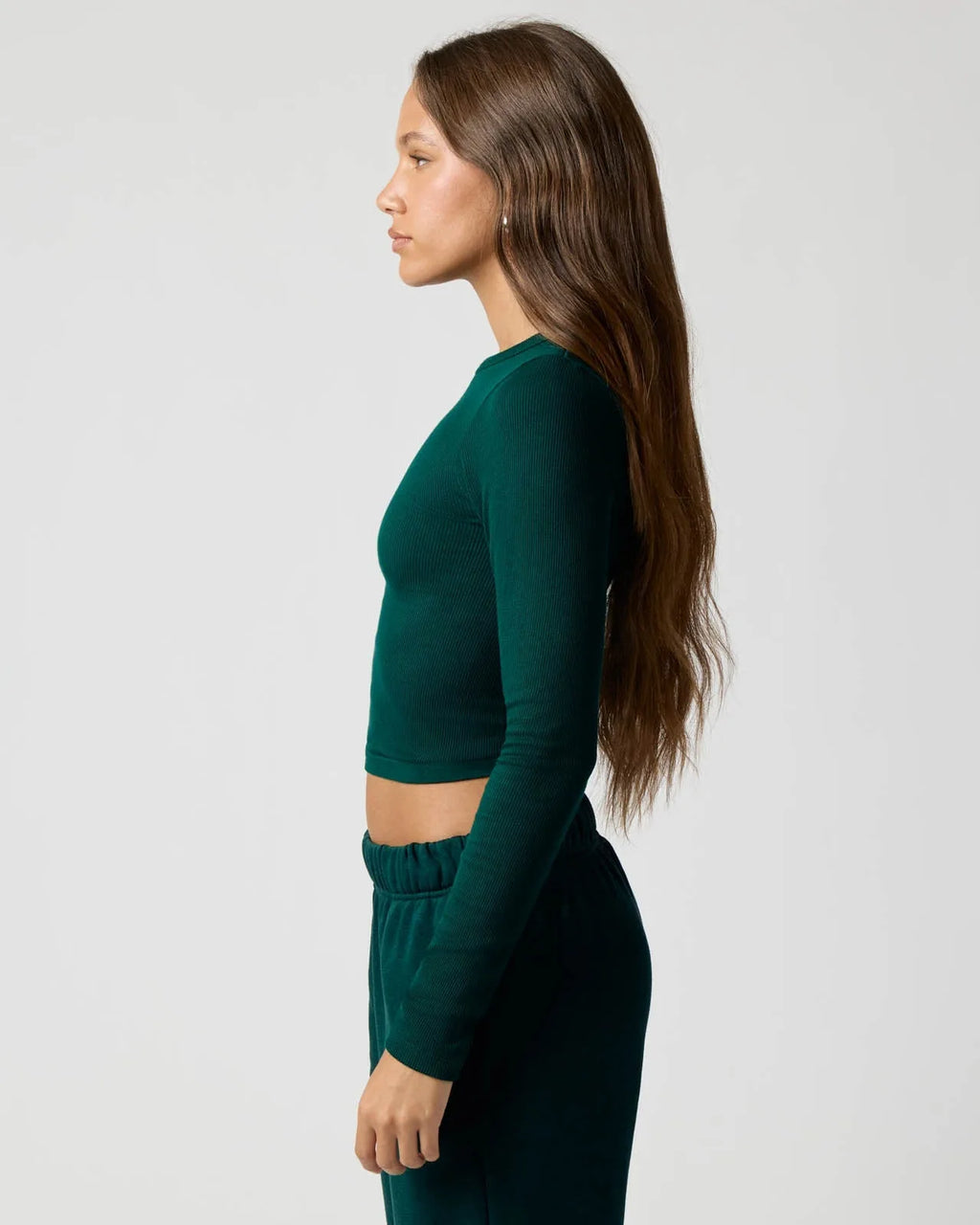 Ribbed Long Sleeve Crop Top for Women image 56