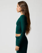 Ribbed Long Sleeve Crop Top for Women image 56