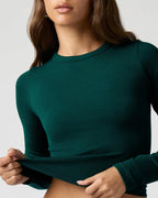 Ribbed Long Sleeve Crop Top for Women image 57