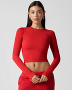 Ribbed Long Sleeve Crop Top for Women image 60