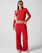 Ribbed Long Sleeve Crop Top for Women image 62