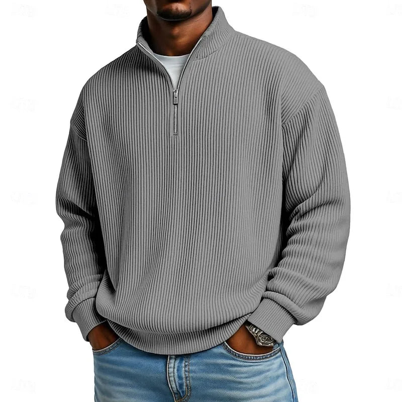 Colour lineup showing the pullover in sky blue, lilac, wine and sage green side by side