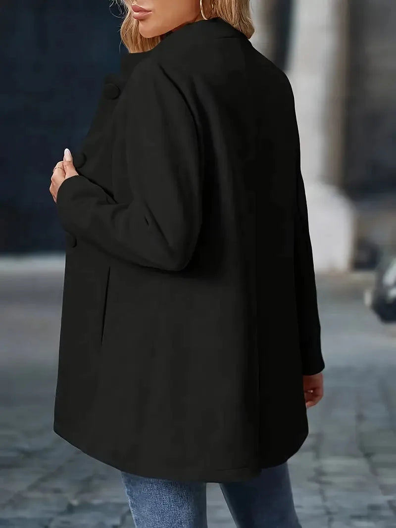 Elegant Stand-Collar Button Coat for Women image 11