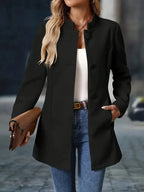 Elegant Stand-Collar Button Coat for Women image 12