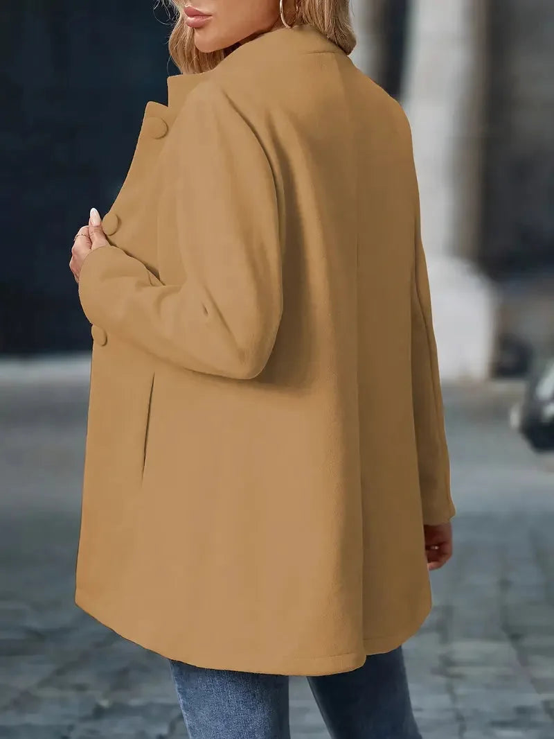 Elegant Stand-Collar Button Coat for Women image 14