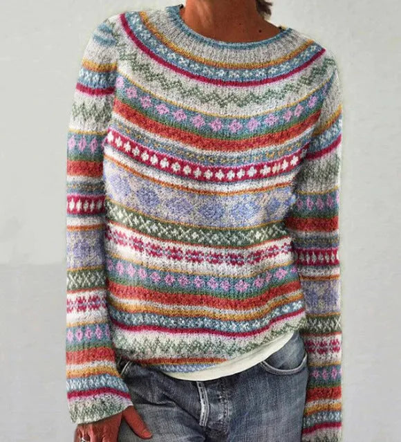 Adela | Striped Knit Relaxed Jumper for Women