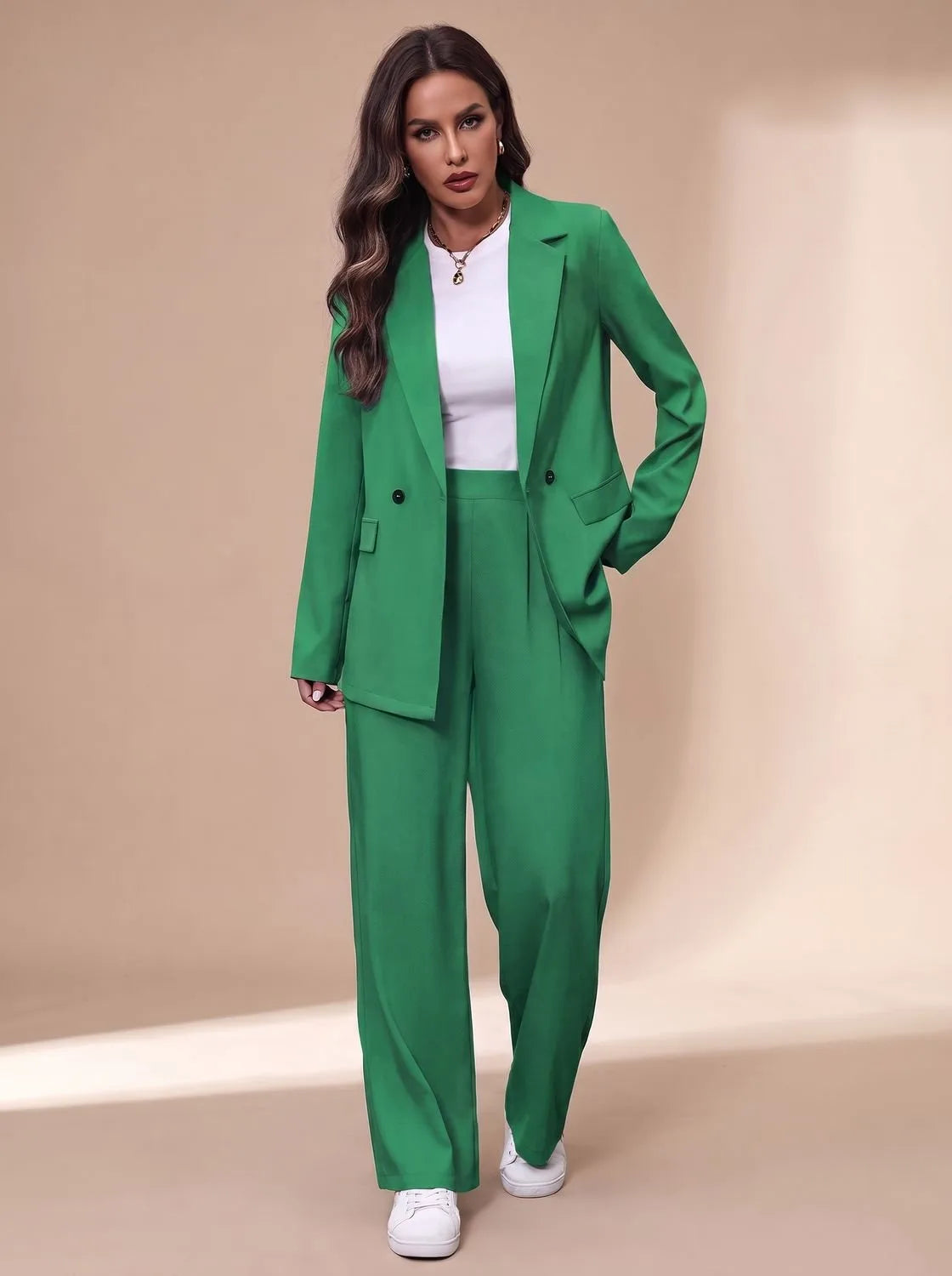 Tailored Double-Breasted Trouser Suit for Women image 10