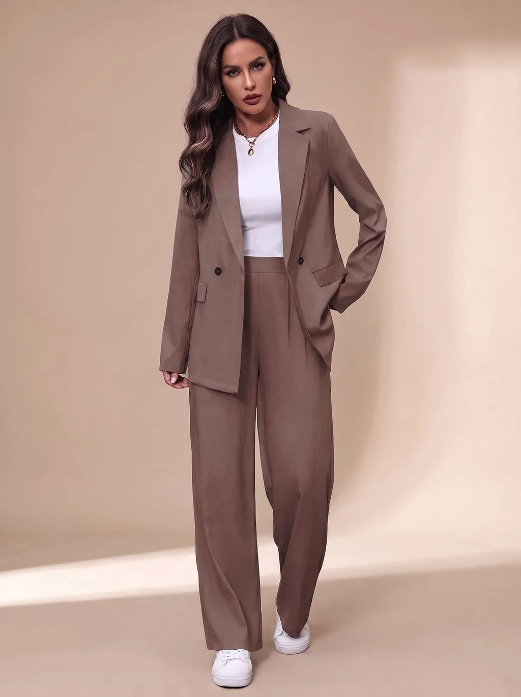 Tailored Double-Breasted Trouser Suit for Women image 12