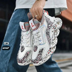 Textured Print Mesh Trainers for Men with Comfort Sole image 11
