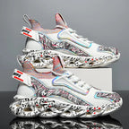 Textured Print Mesh Trainers for Men with Comfort Sole image 12