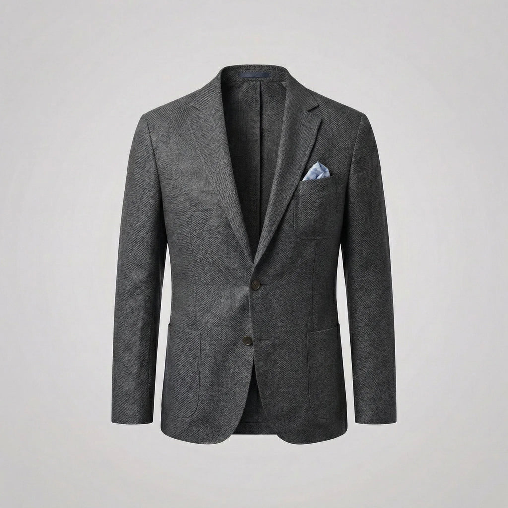 Men's Textured Unstructured Blazer Jacket image 13