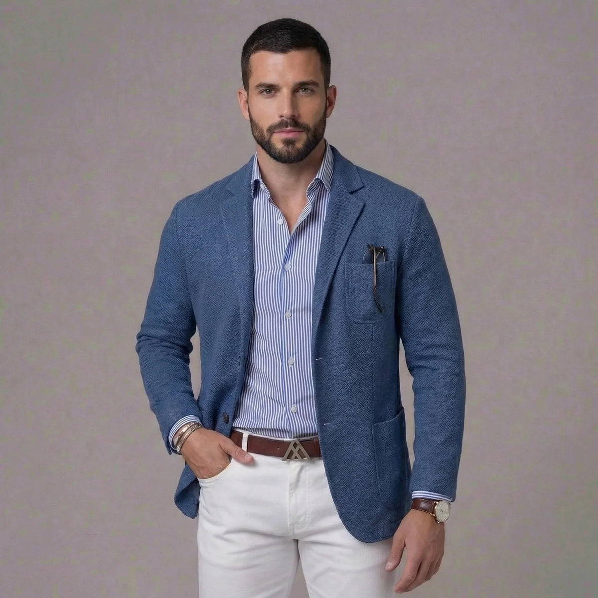 Textured Unstructured Blazer Jacket