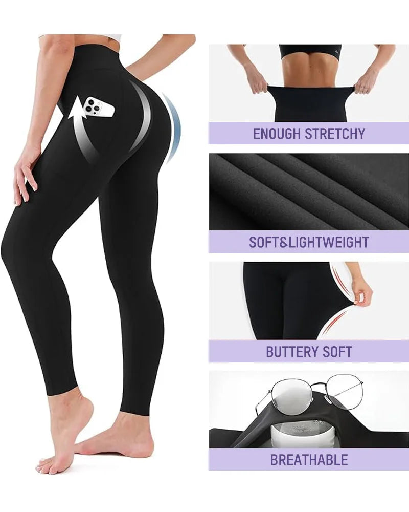 Tummy Control Butt-Lifting Leggings with Pockets for Women image 35