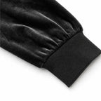 Women's Hooded Velour Tracksuit Set with Wide-Leg Trousers image 9