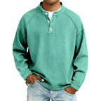 Vintage Washed Cotton Henley Shirt for Men image 10