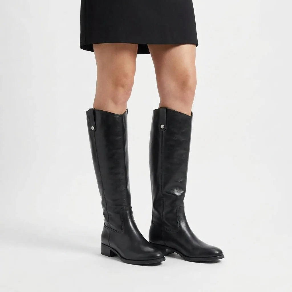Knee High Leather Boots with Comfort Insole